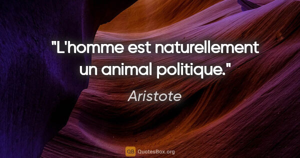 Aristote citation: "L'homme est naturellement un animal politique."