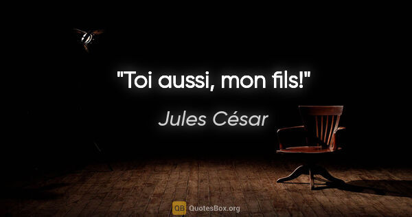 Jules César citation: "Toi aussi, mon fils!"