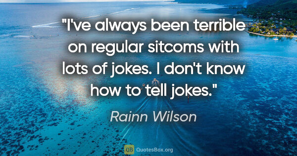 Rainn Wilson quote: "I've always been terrible on regular sitcoms with lots of..."