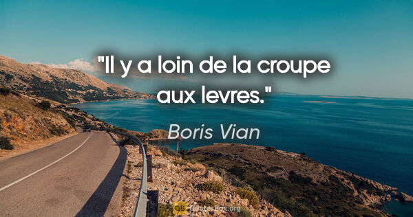 Boris Vian citation: "Il y a loin de la croupe aux levres."