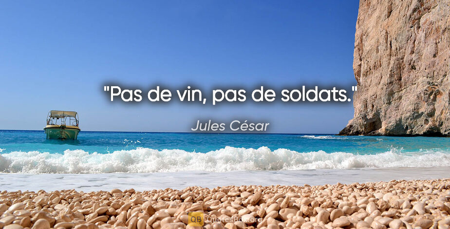 Jules César citation: "Pas de vin, pas de soldats."