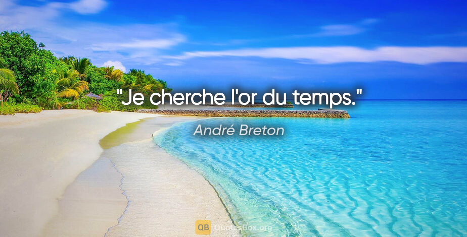 André Breton citation: "Je cherche l'or du temps."
