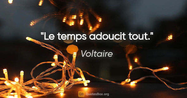 Voltaire citation: "Le temps adoucit tout."