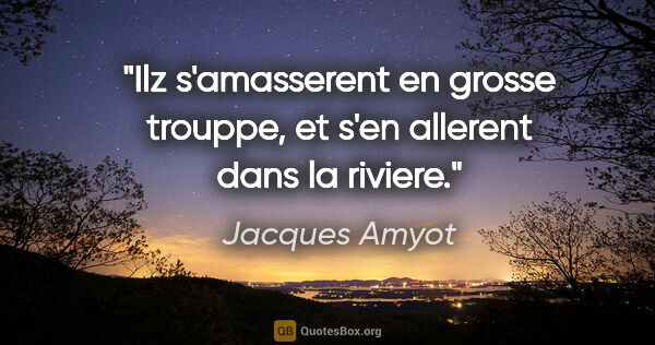 Jacques Amyot citation: "Ilz s'amasserent en grosse trouppe, et s'en allerent dans la..."