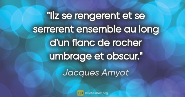 Jacques Amyot citation: "Ilz se rengerent et se serrerent ensemble au long d'un flanc..."