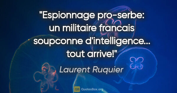 Laurent Ruquier citation: "Espionnage pro-serbe: un militaire francais soupconne..."