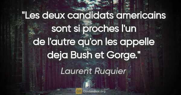 Laurent Ruquier citation: "Les deux candidats americains sont si proches l'un de l'autre..."