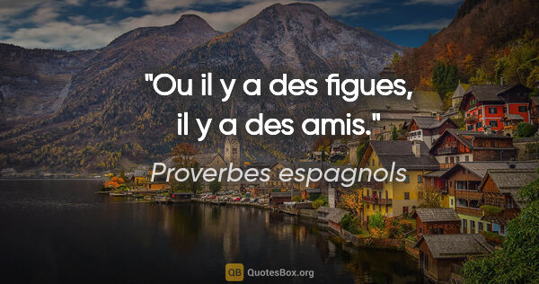 Proverbes espagnols citation: "Ou il y a des figues, il y a des amis."