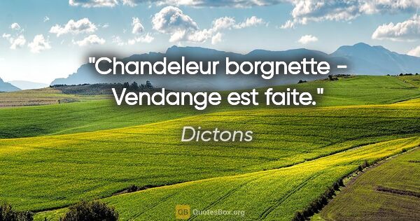 Dictons citation: "Chandeleur borgnette - Vendange est faite."