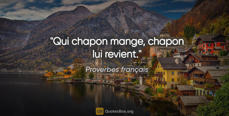 Proverbes français citation: "Qui chapon mange, chapon lui revient."