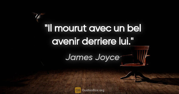 James Joyce citation: "Il mourut avec un bel avenir derriere lui."