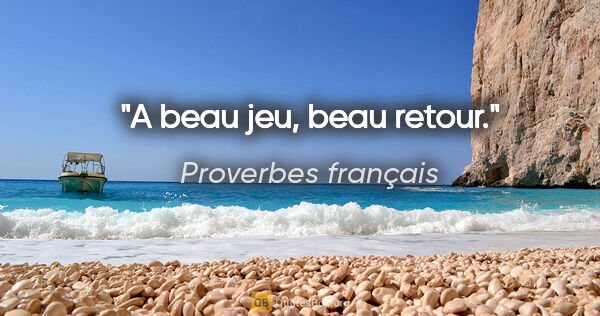 Proverbes français citation: "A beau jeu, beau retour."