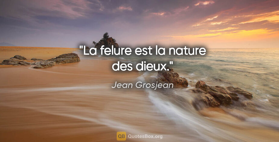 Jean Grosjean citation: "La felure est la nature des dieux."