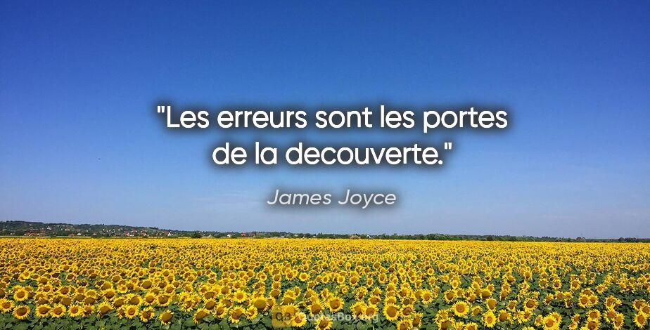 James Joyce citation: "Les erreurs sont les portes de la decouverte."